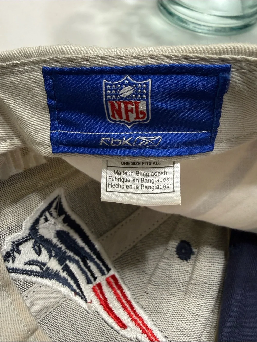 Reebok NFL Navy and White Vintage New England Patriots Tom Brady #12 Kids Hat